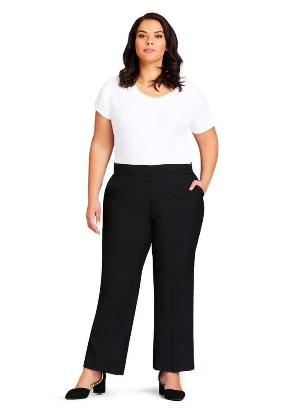 NWT Avenue black 3 pairs of pants one crop size 28